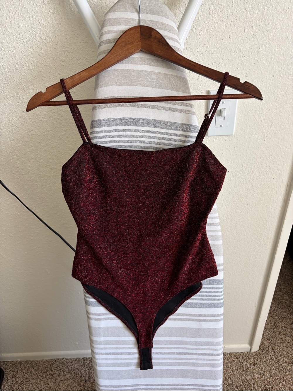 Forever 21 Shimmery Burgundy Sparkle Bodysuit